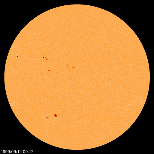 Régions de taches de soleil