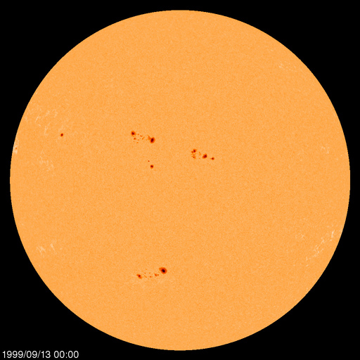 Régions de taches de soleil