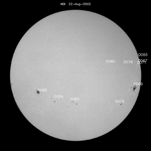 Regiones de manchas solares