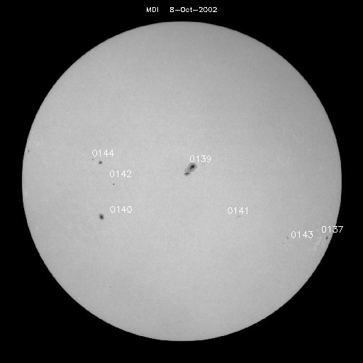 Sonnenfleckenregionen