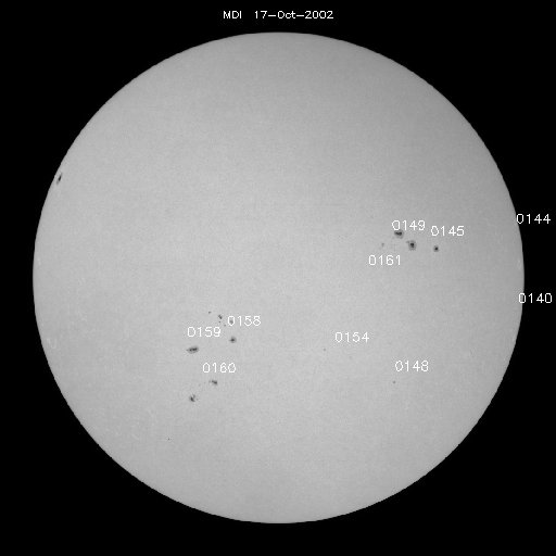 Regiones de manchas solares