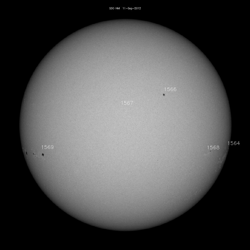 Sonnenfleckenregionen