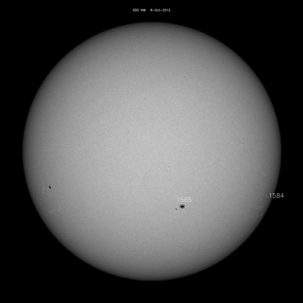 Sonnenfleckenregionen