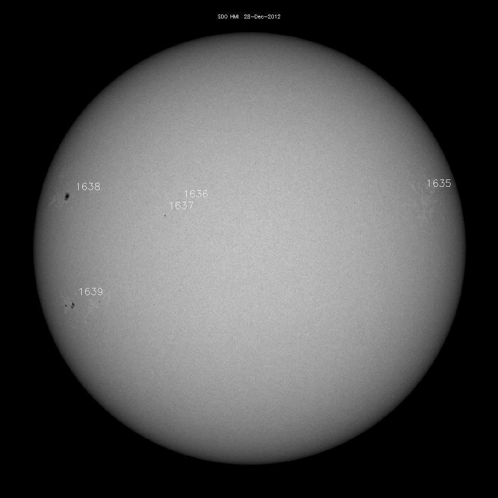 Sonnenfleckenregionen