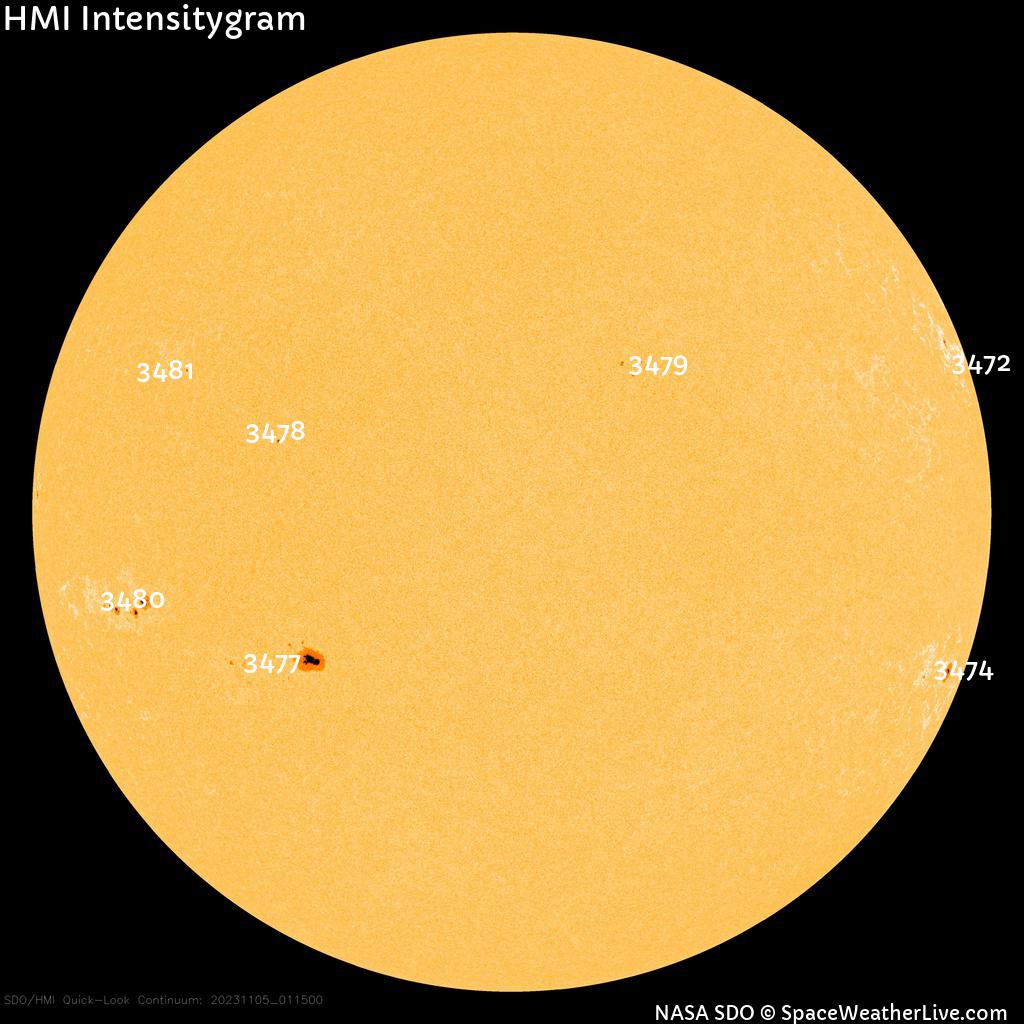 Régions de taches de soleil