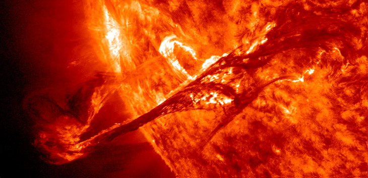 A gorgeous filament eruption as seen by NASA’s Solar Dynamics Observatory.