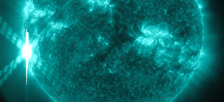 X-class solar flare as seen by NASA's Solar Dynamics Observatory in the 131 Ångström wavelength