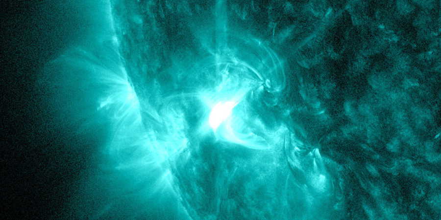 M1.1 solar flare from sunspot region 2157