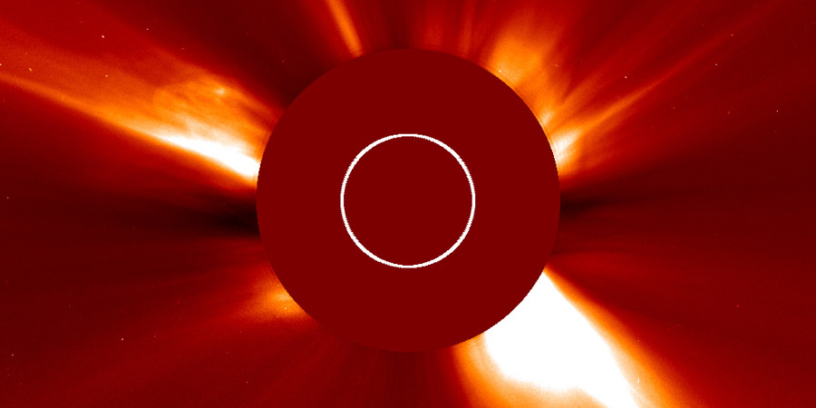 Coronagraph imagery, sunspot region 2297