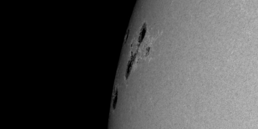 Sunspots rotating into view, waning CME effects