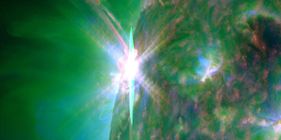 X2.7 solar flare, filament eruption