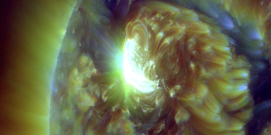 M3 solar flare with earth-directed CME