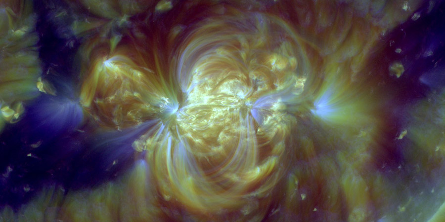 M5.6 solar flare, dynamic sunspot region 2403