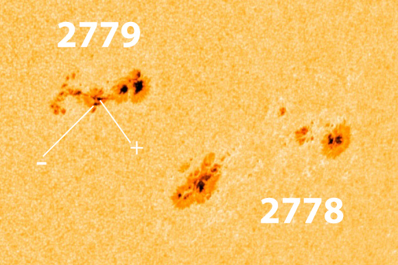 Sunspot region 2778 and 2779