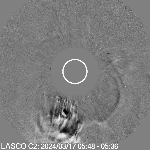The coronal mass ejection from March 17 which is expected to arrive later today.