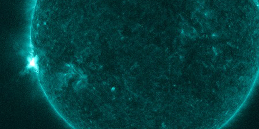 M1.1 solar flare from behind the east limb