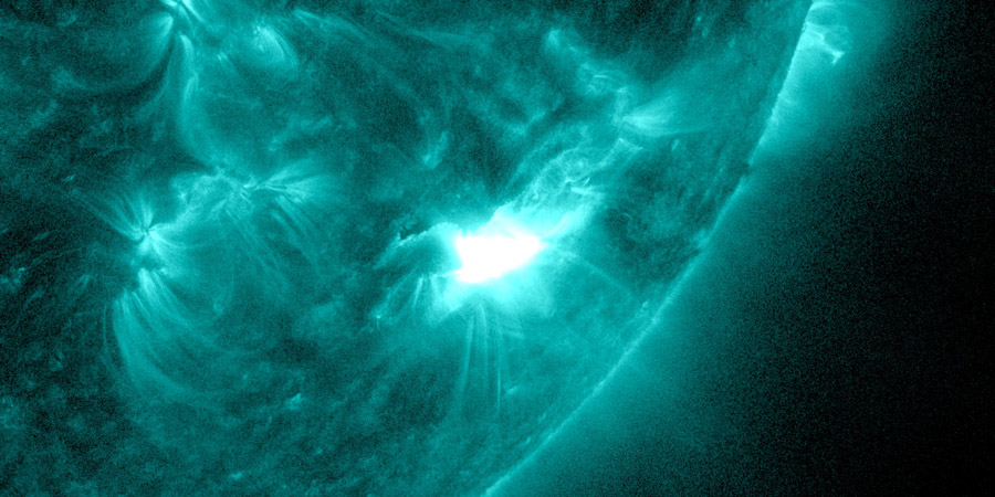 M1.5 solar flare with CME, glancing blow possible?