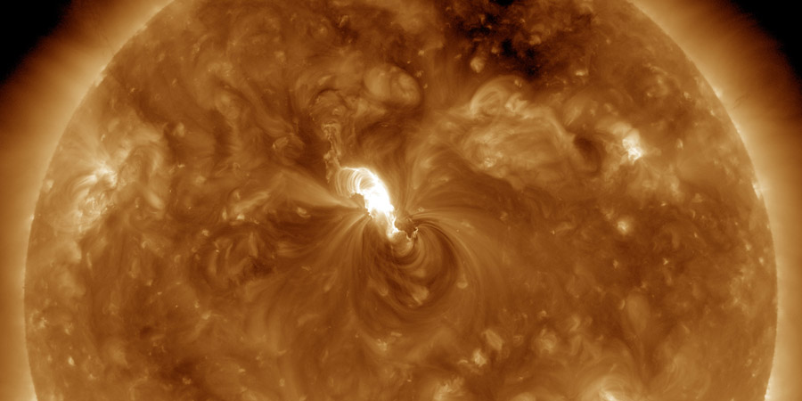 M1.7 solar flare with earth-directed CME