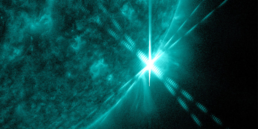 M7.3 and X2.2 solar flares