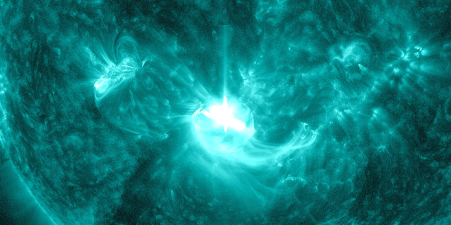 M8.7 solar flare from sunspot region 2242